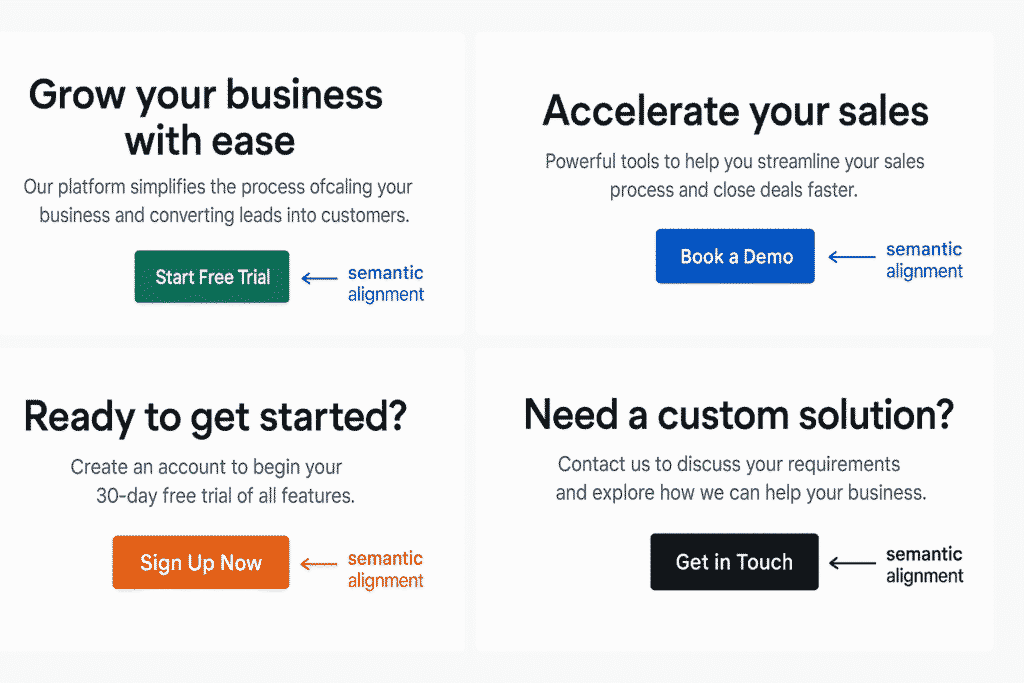 flowchart of a service page linking semantically to blog posts, FAQs, case studies, and lead magnets